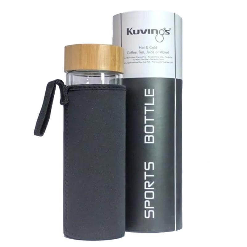 420ml – Tea, Water, Juice bottle with Bamboo Lid - Alkaline World