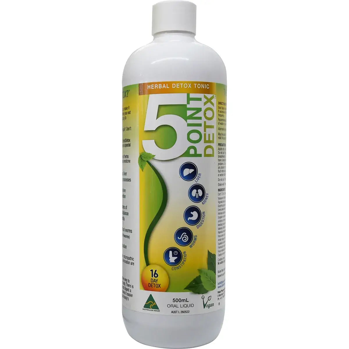 5PointDetox (Herbal Detox Tonic) Oral Liquid 500ml - Alkaline World