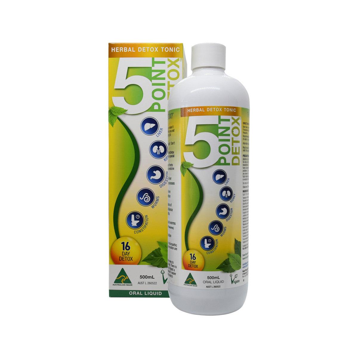 5PointDetox (Herbal Detox Tonic) Oral Liquid 500ml - Alkaline World