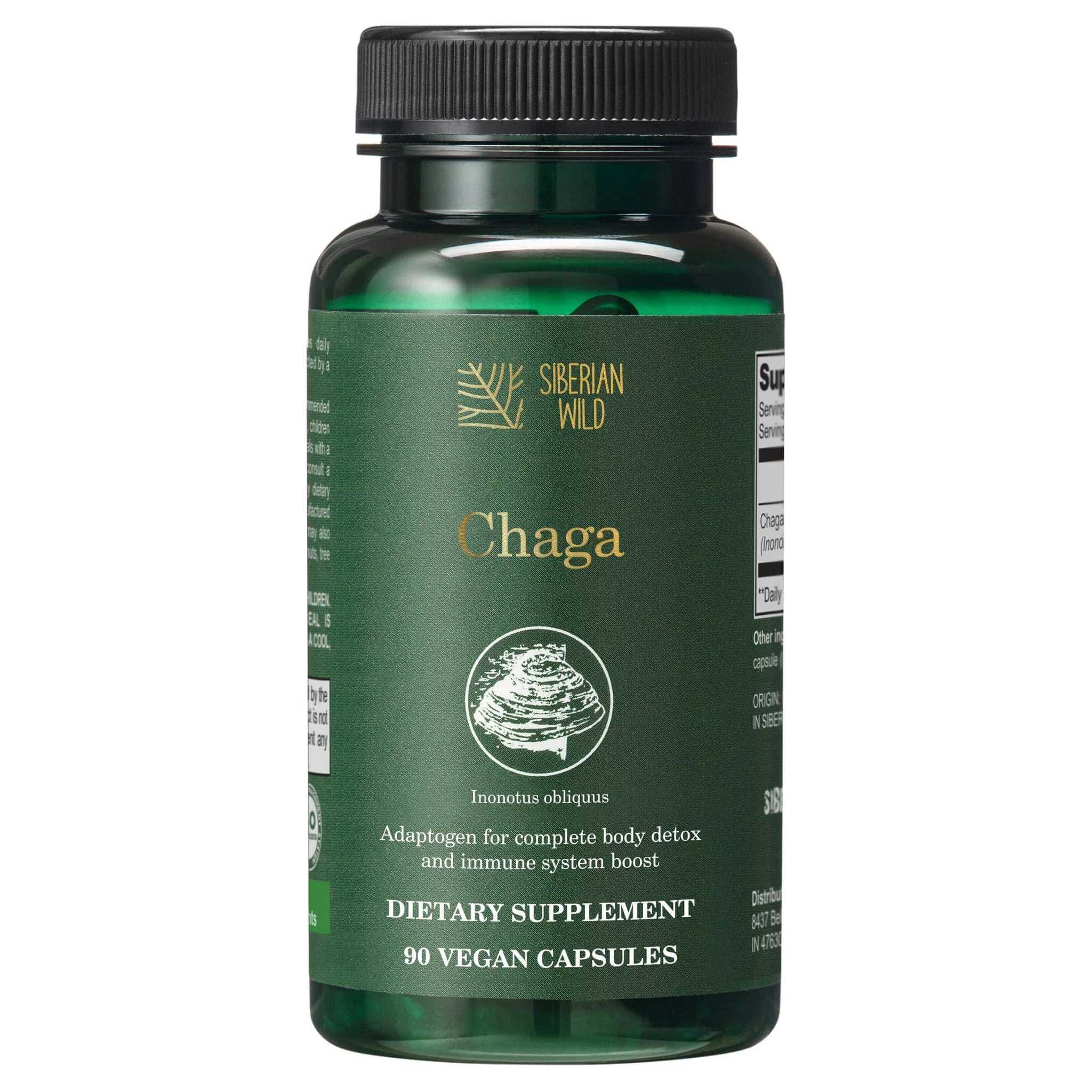 Siberian Wild Chaga Mushroom – 1500mg Capsules for Immunity Booster 90 C