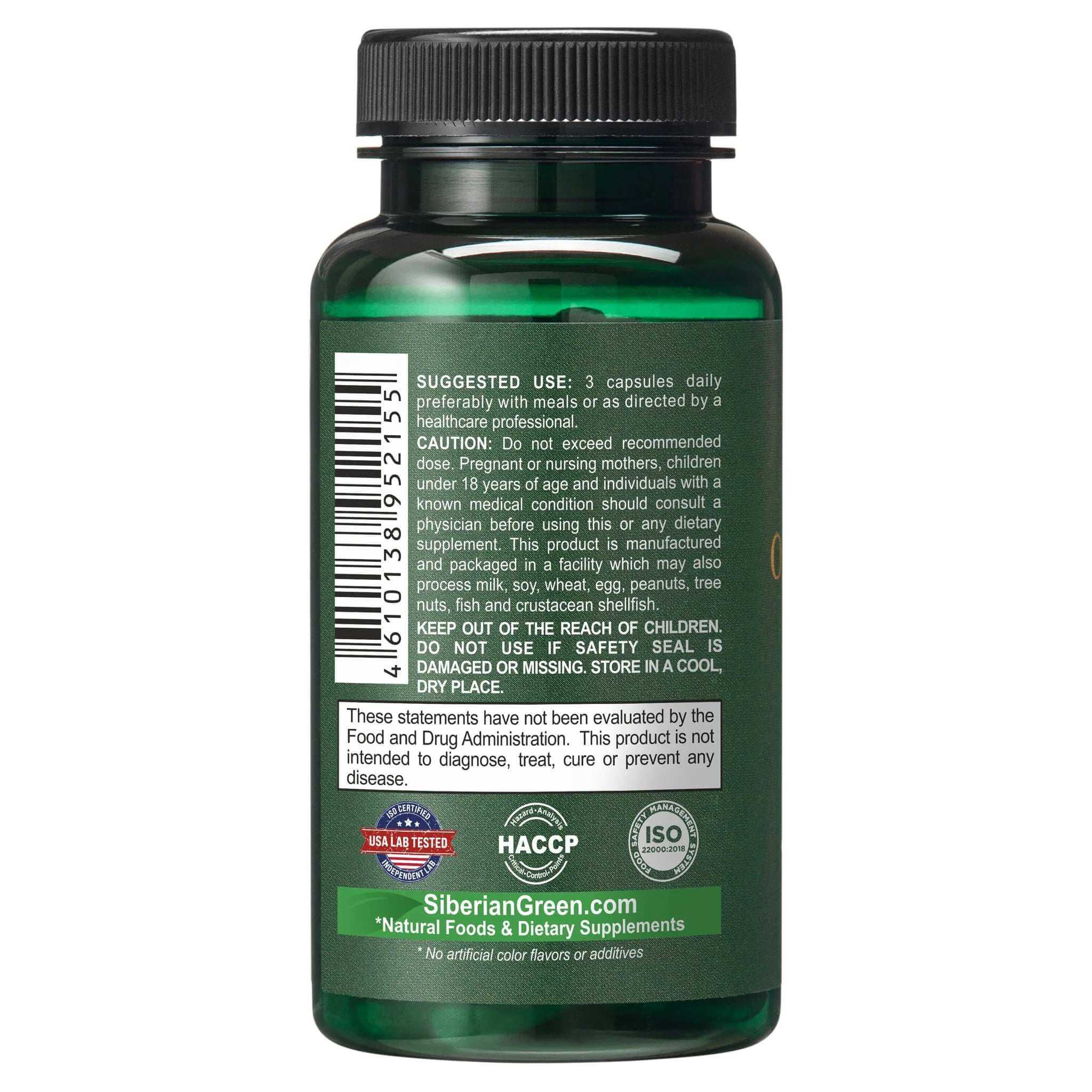 Siberian Wild Chaga Mushroom – 1500mg Capsules for Immunity Booster 90 C