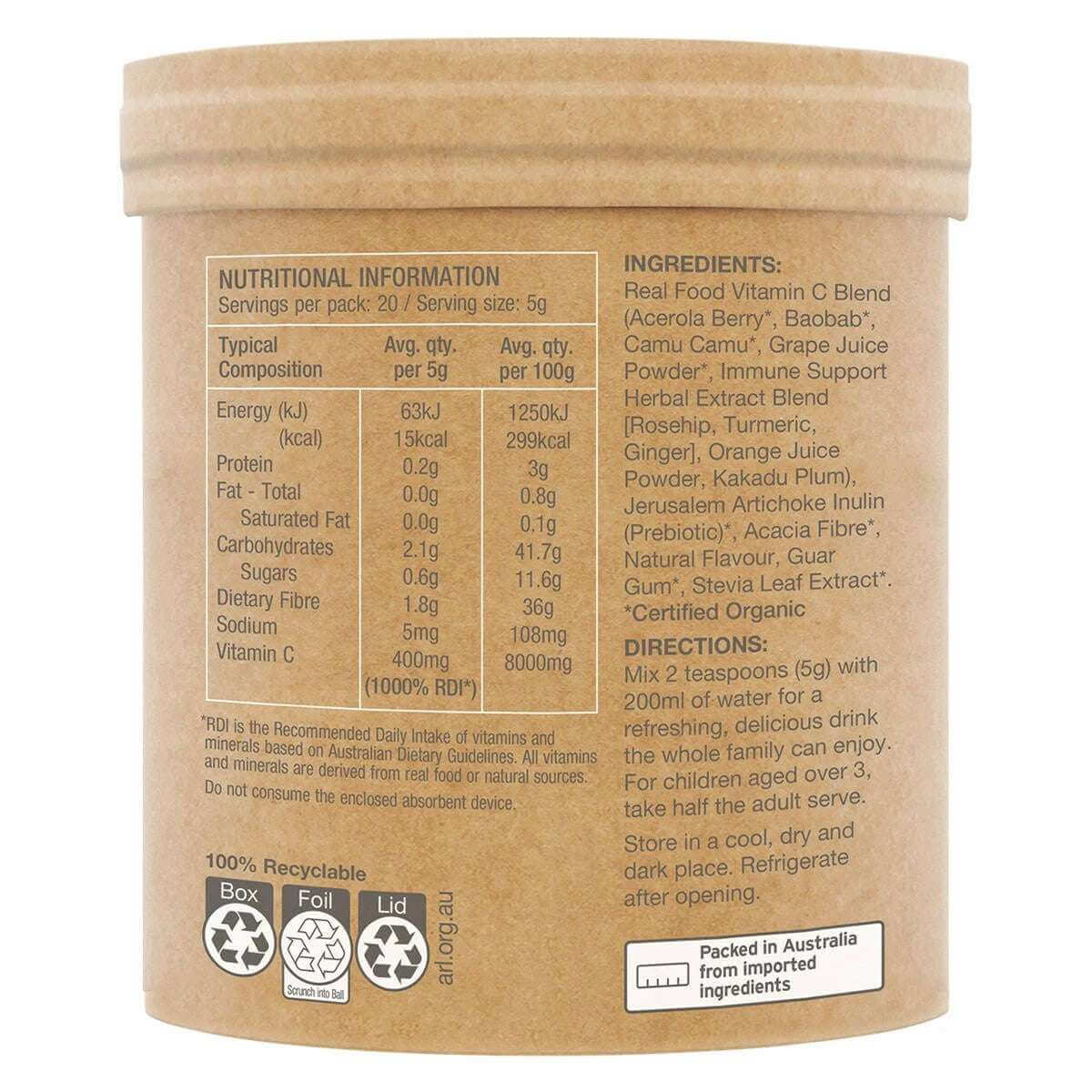 Amazonia Raw Organic Vitamin C Passionfruit 100g