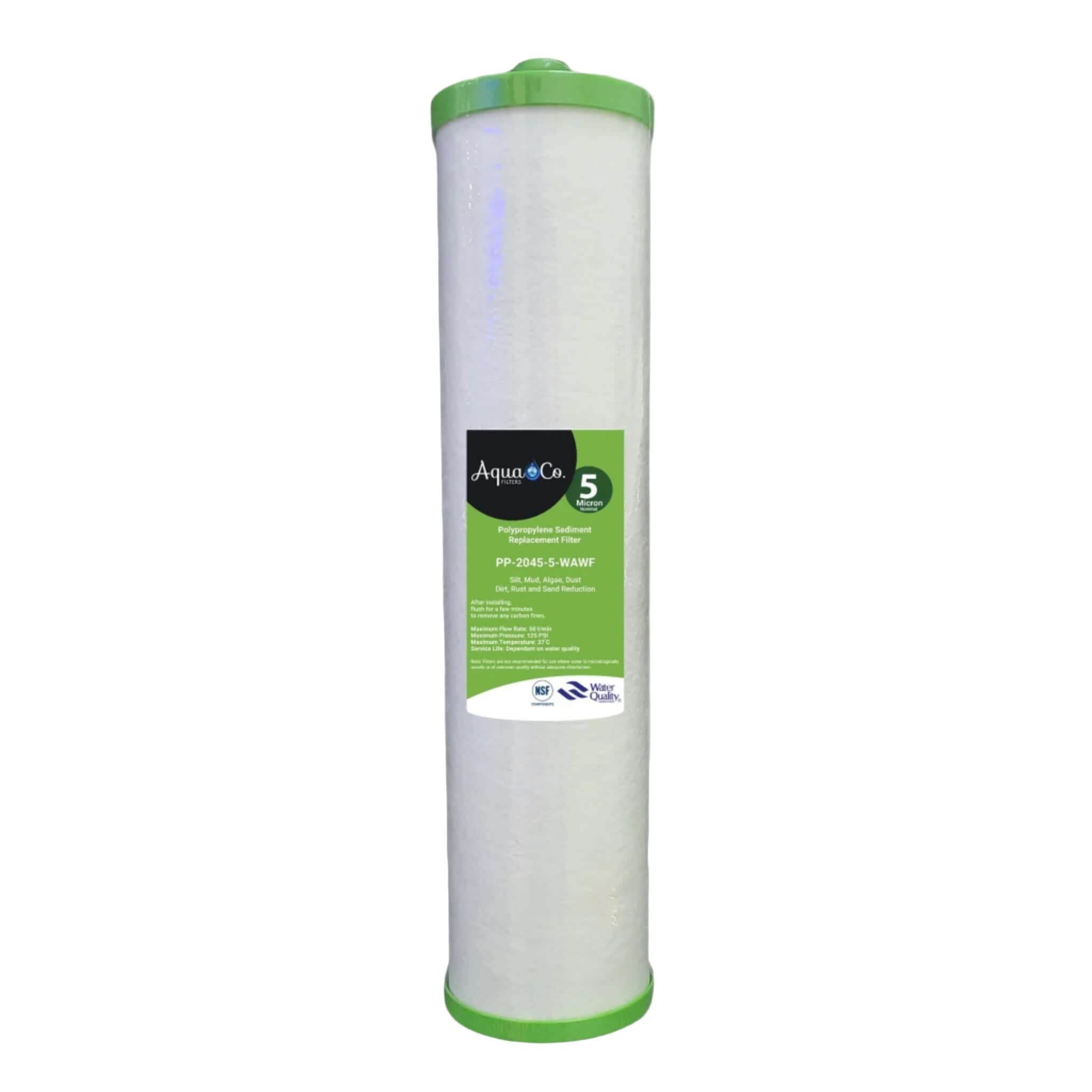 AquaCo 5 Micron Polyspun Sediment Filter 20" x 4.5" - Alkaline World