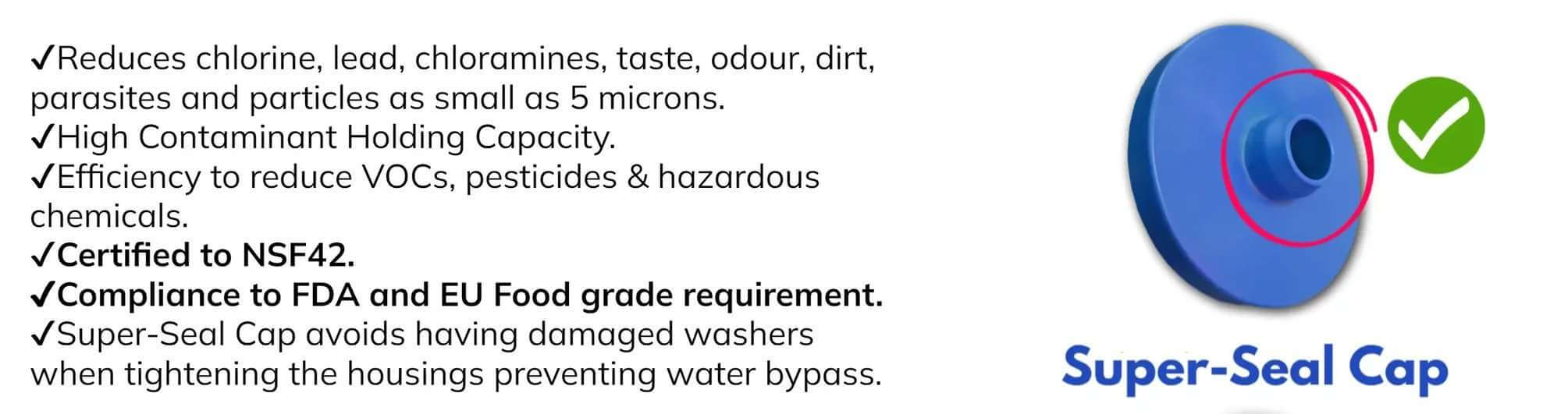 AquaCo 5 Micron Carbon Block Filter 20" x 4.5" replacement filter for water purification systems by AquaCo.