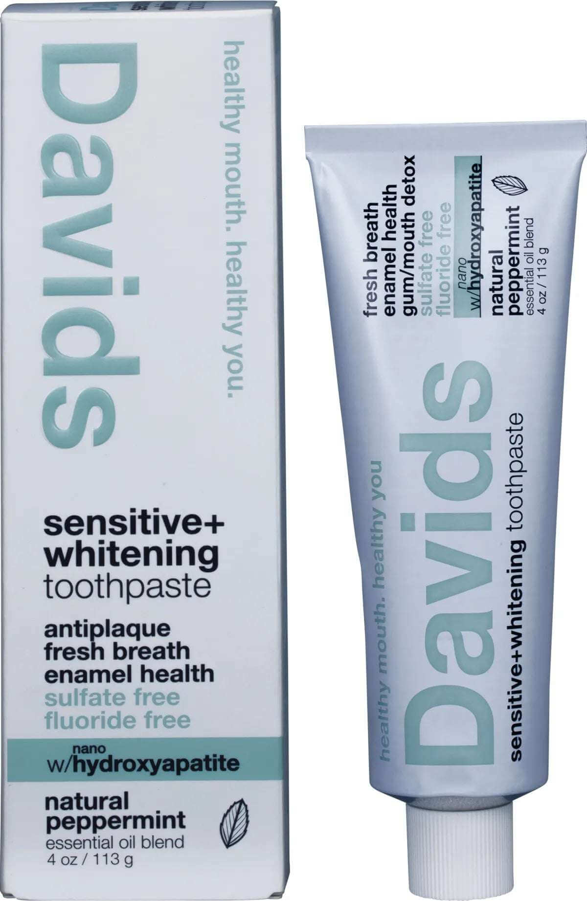 Davids Toothpaste Sensitive + Whitening Peppermint 113g - Alkaline World