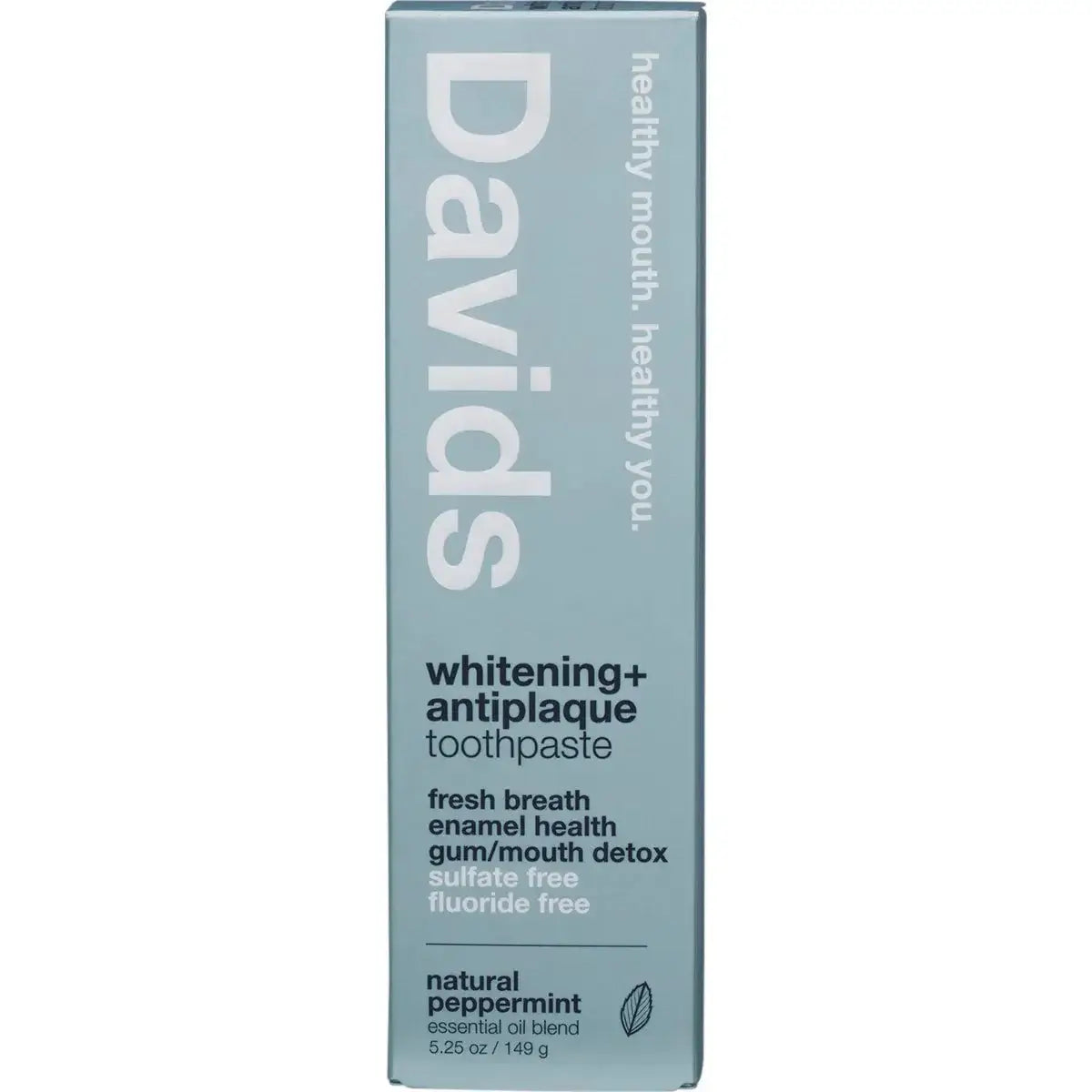 Davids Toothpaste Whitening + Antiplaque Peppermint 149g - Alkaline World