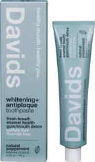 Davids Toothpaste Whitening + Antiplaque Peppermint 149g - Alkaline World