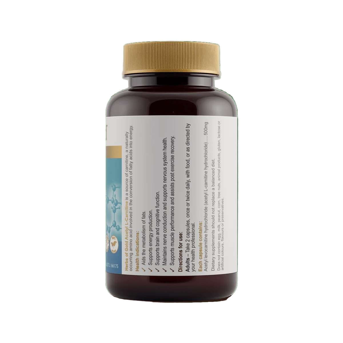 Herbs of Gold Acetyl L - Carnitine 60 Caps - Alkaline World