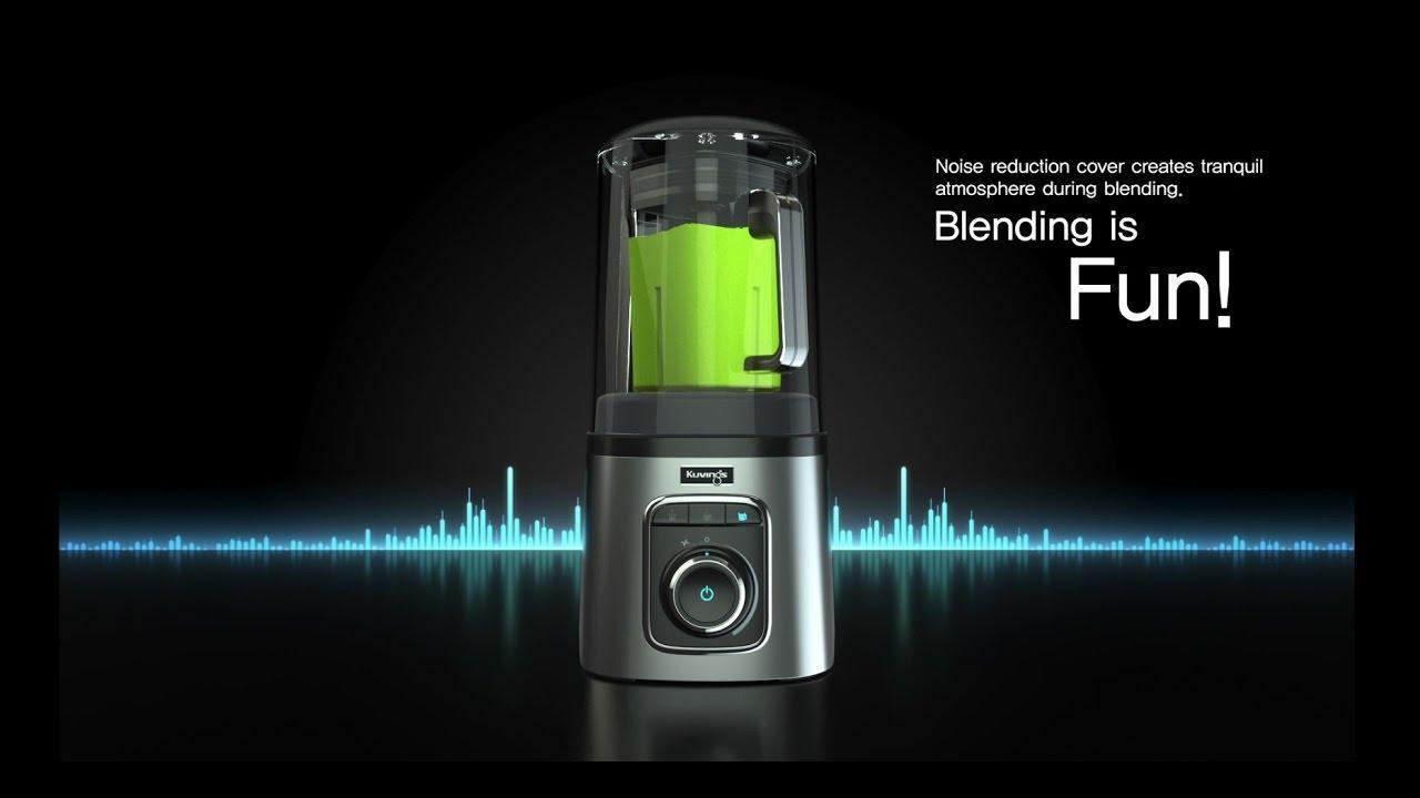 Pre-owned Kuvings high-speed quiet vacuum blender in black, showcasing its sleek home appliance design with control panel and blending jar