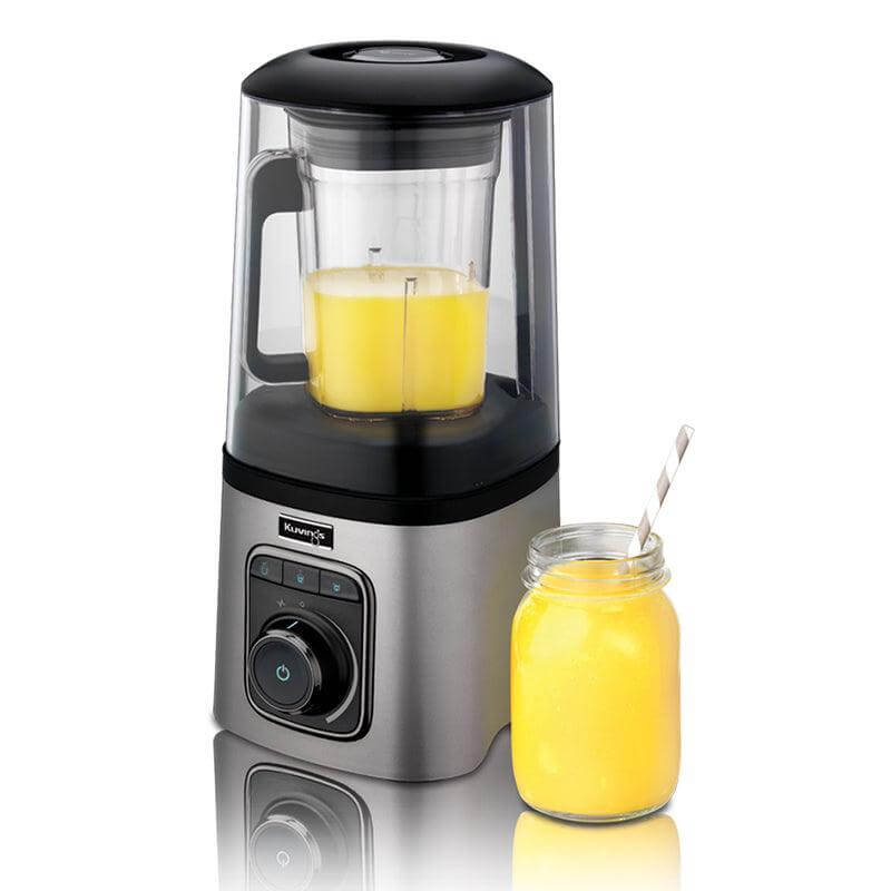 Pre-owned Kuvings high-speed quiet vacuum blender, showcasing its sleek design and control panel for healthy blending.