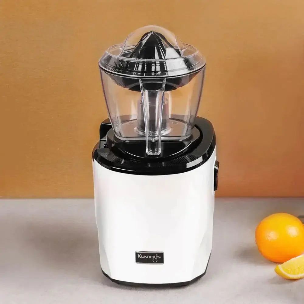 Kuvings REVO 830 citrus squeeze attachment for home appliances, showing the juicing components and attachment process.