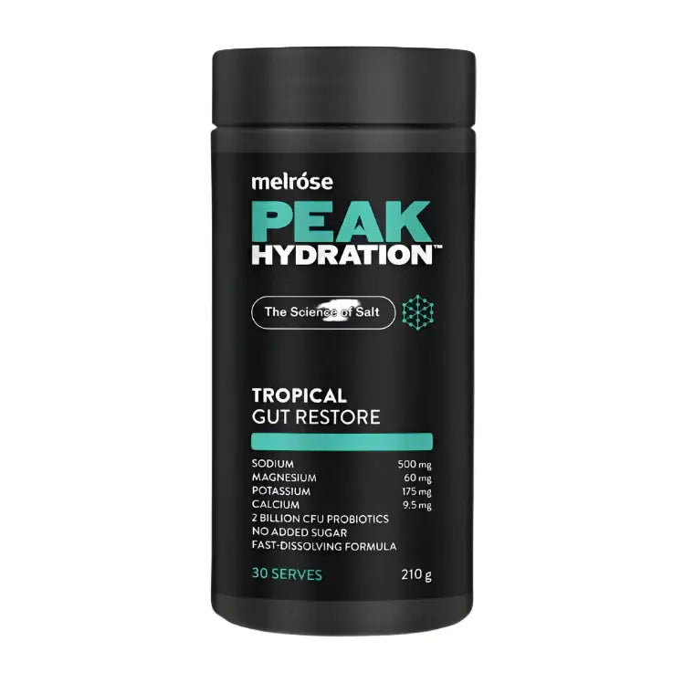 Melrose Peak Hydration Gut Restore Tropical 210g - Alkaline World