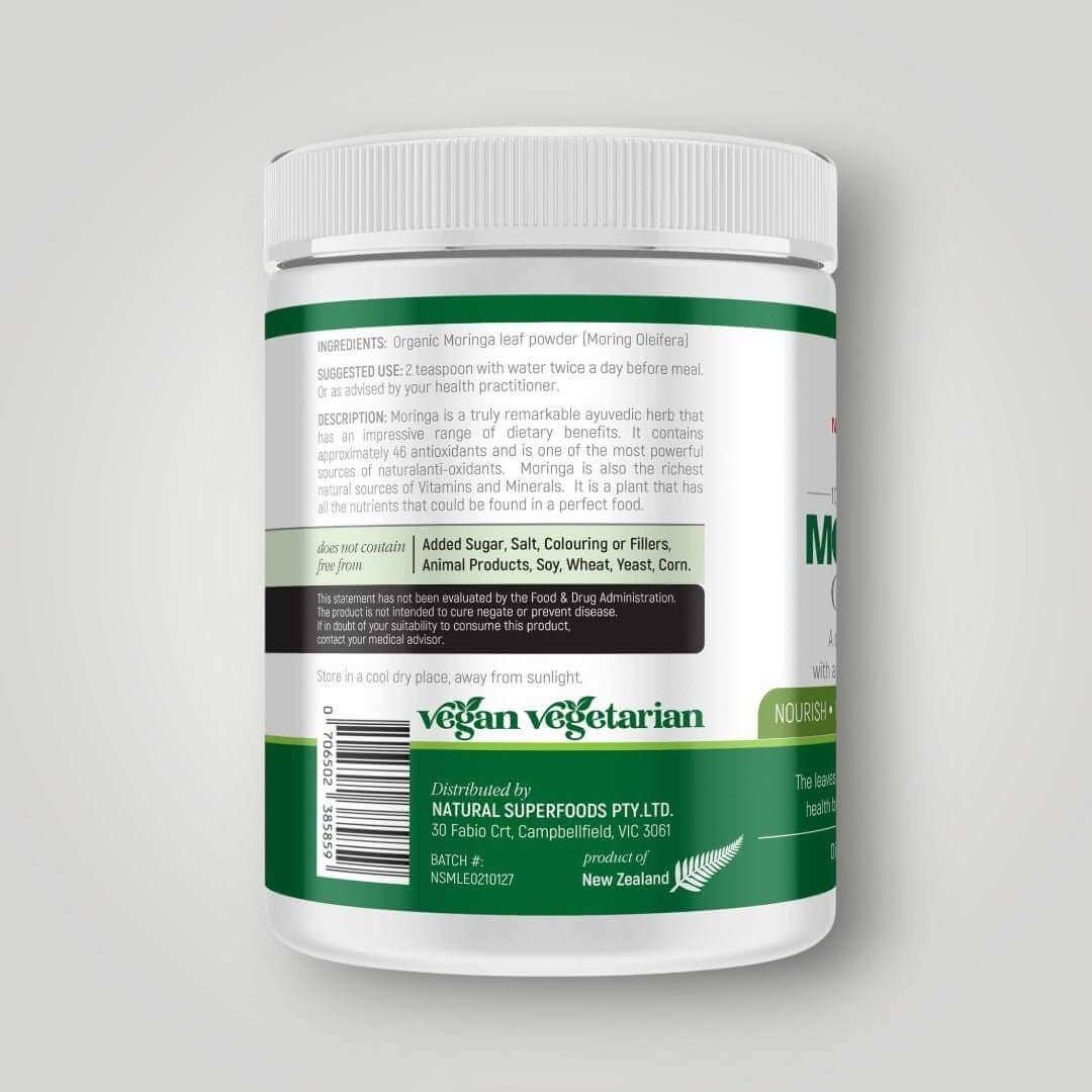 Natural Superfoods Organic Moringa 200g - Alkaline World