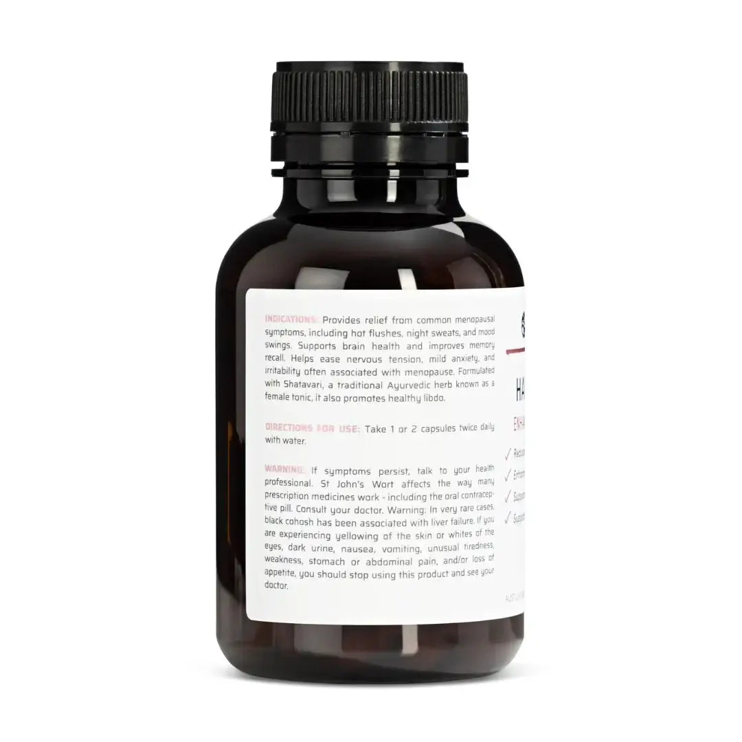 Nature's Help Harmony Plus menopause relief supplement for women, featuring herbal ingredients in a 120-count bottle.