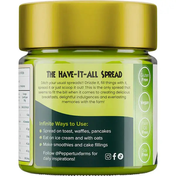 Turkish Pistachio Cream by Peppertux in a 200g jar, creamy green pistachio spread with rich texture and natural pistachio flavor.