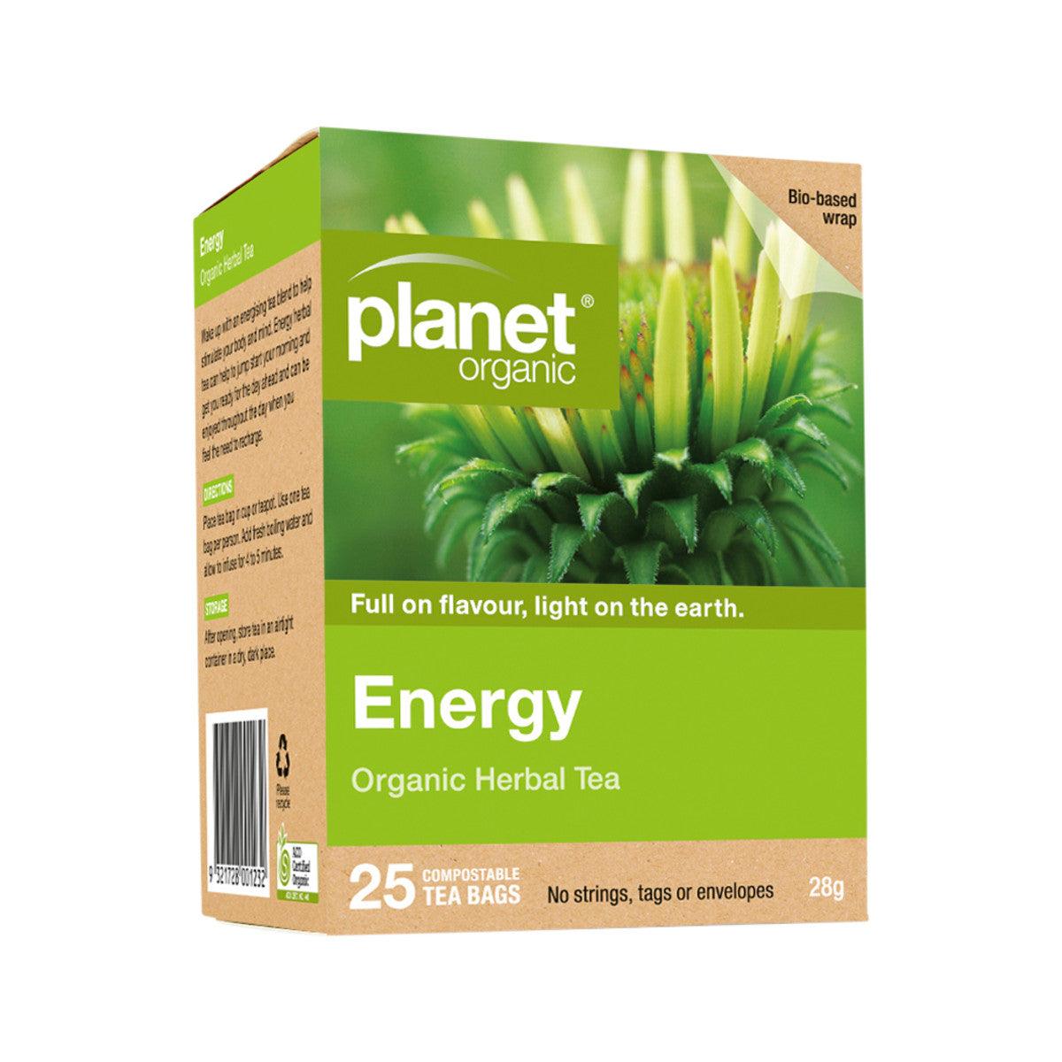 Planet Organic Organic Energy Herbal Tea x 25 Tea Bags - Alkaline World