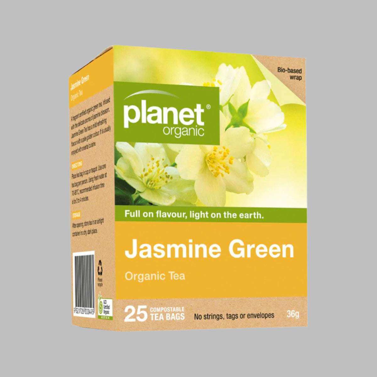 Planet Organic Organic Jasmine Green Tea x 25 Tea Bags - Alkaline World