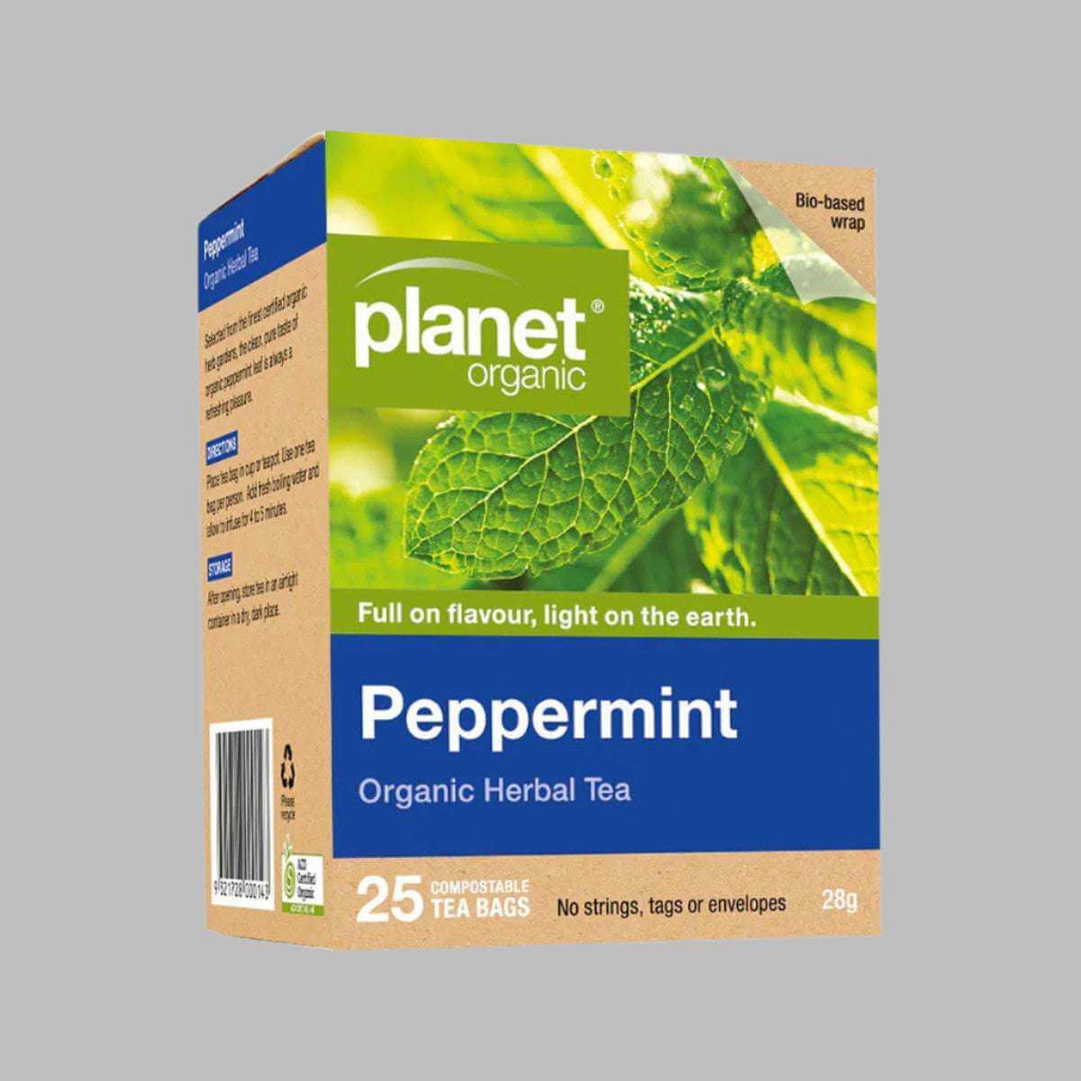 Planet Organic Organic Peppermint Herbal Tea x 50 Tea Bags - Alkaline World