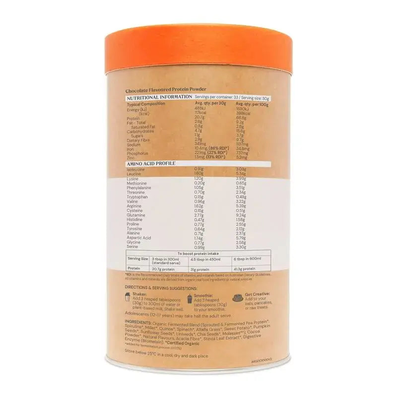 Amazonia Raw Protein Organic Paleo Gentle Digest Chocolate 1kg - Alkaline World