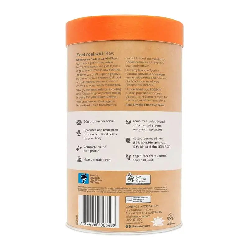 Amazonia Raw Protein Organic Paleo Gentle Digest Chocolate 1kg - Alkaline World