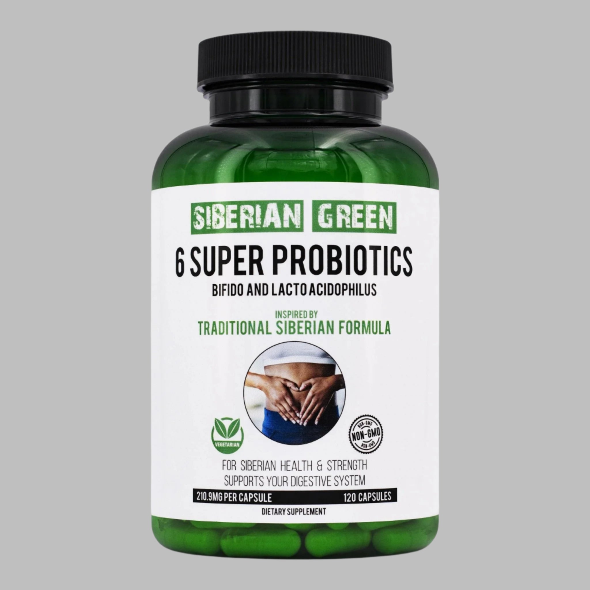 Siberian Green 6 Super Probiotics Bifido & Lacto Acidophilus 120 Caps - Alkaline World
