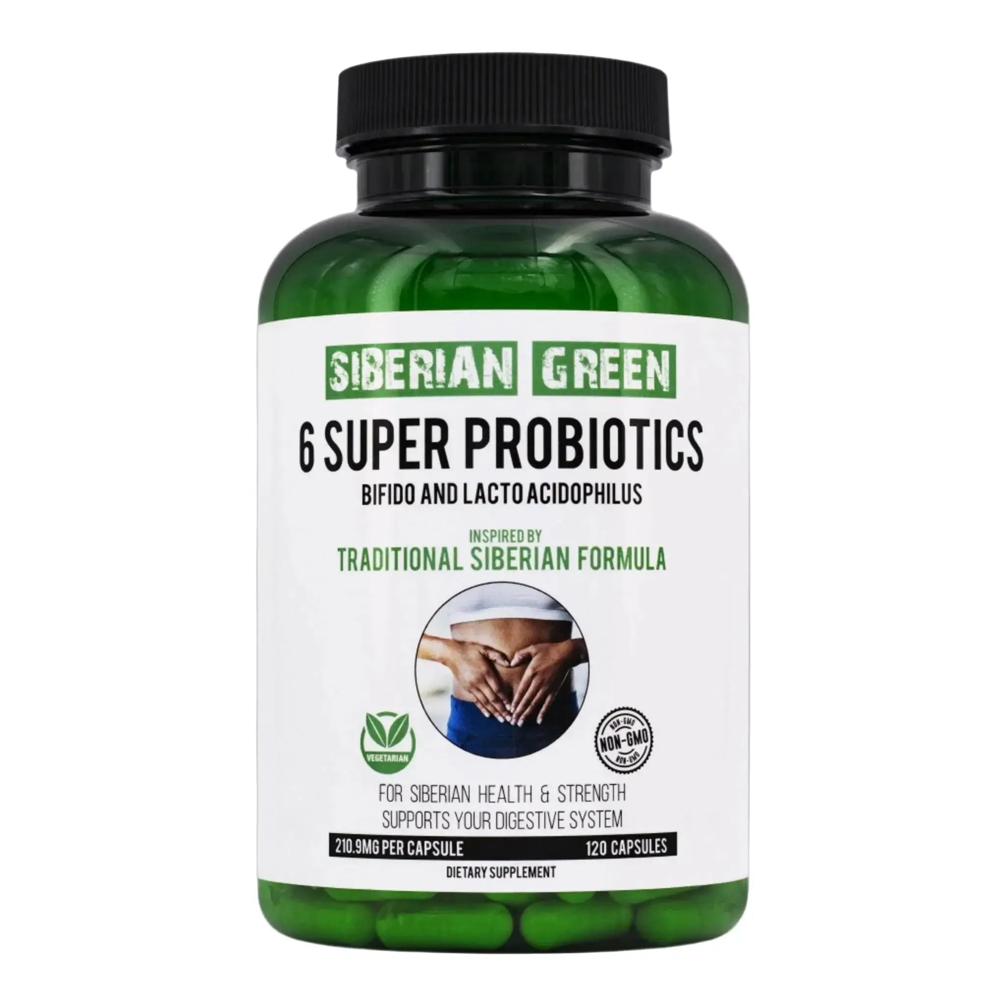 Siberian Green 6 Super Probiotics Bifido & Lacto Acidophilus 120 Caps - Alkaline World
