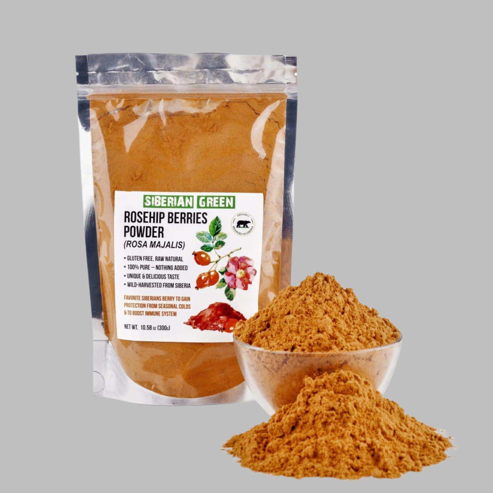 Ground Siberian Rose Hip Herbal Tea Flour Powder 300g - Alkaline World