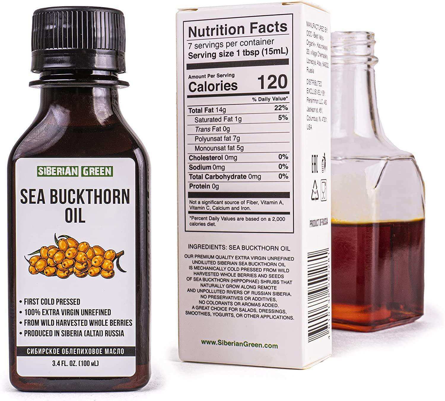Siberian Green Siberian Sea Buckthorn Oil 100ml - Alkaline World