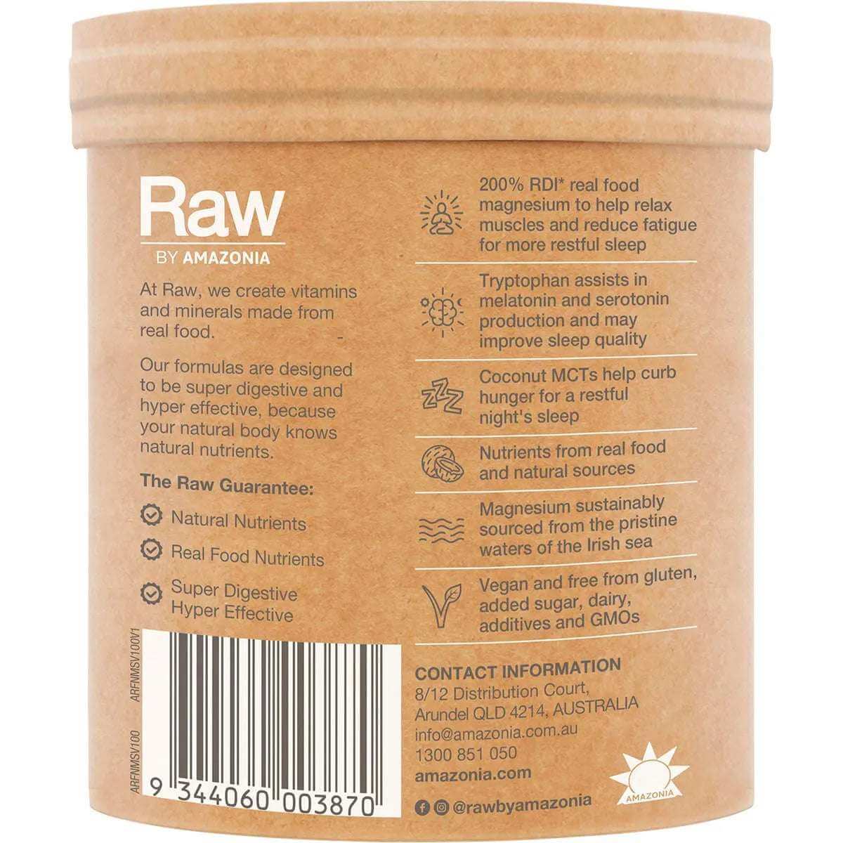 Amazonia Raw Sleep Magnesium Dreamy Vanilla 100g