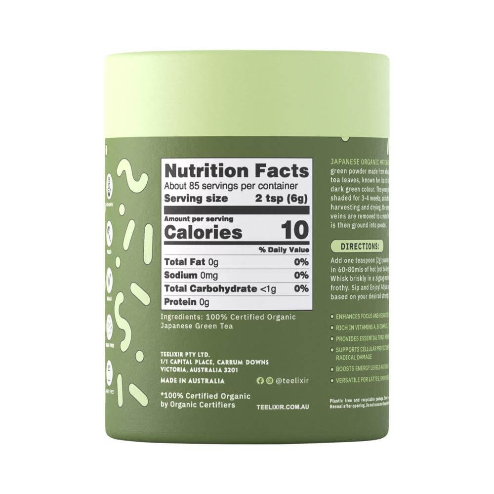 TEELIXIR ORGANIC MATCHA 100G - Alkaline World