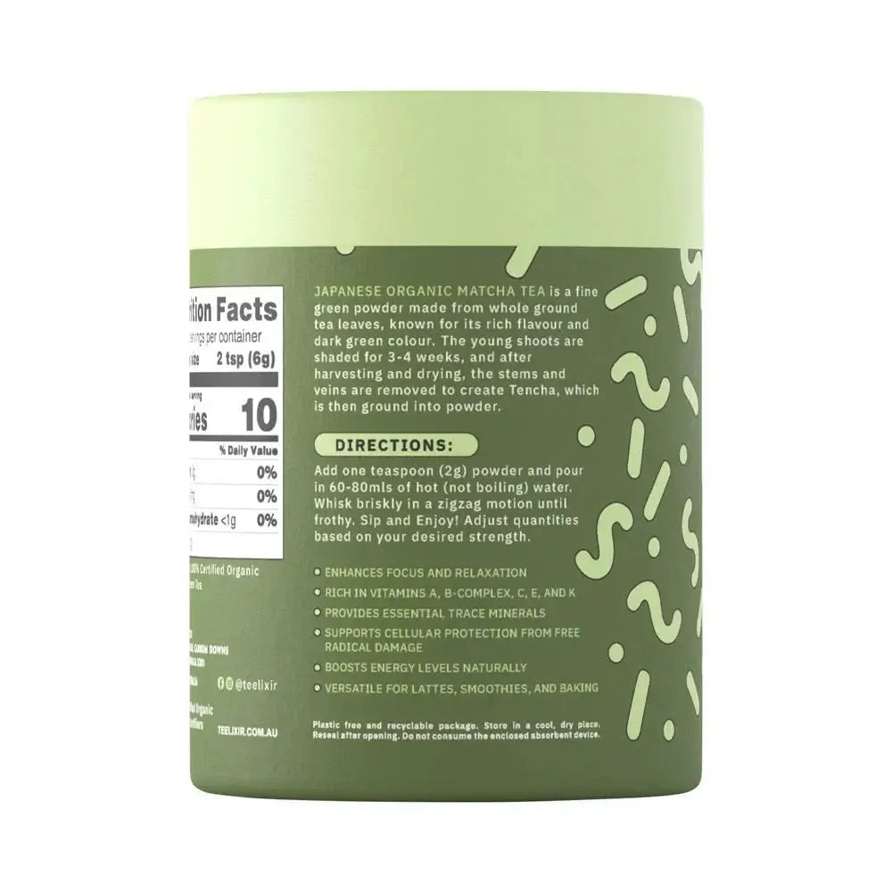 TEELIXIR ORGANIC MATCHA 100G - Alkaline World