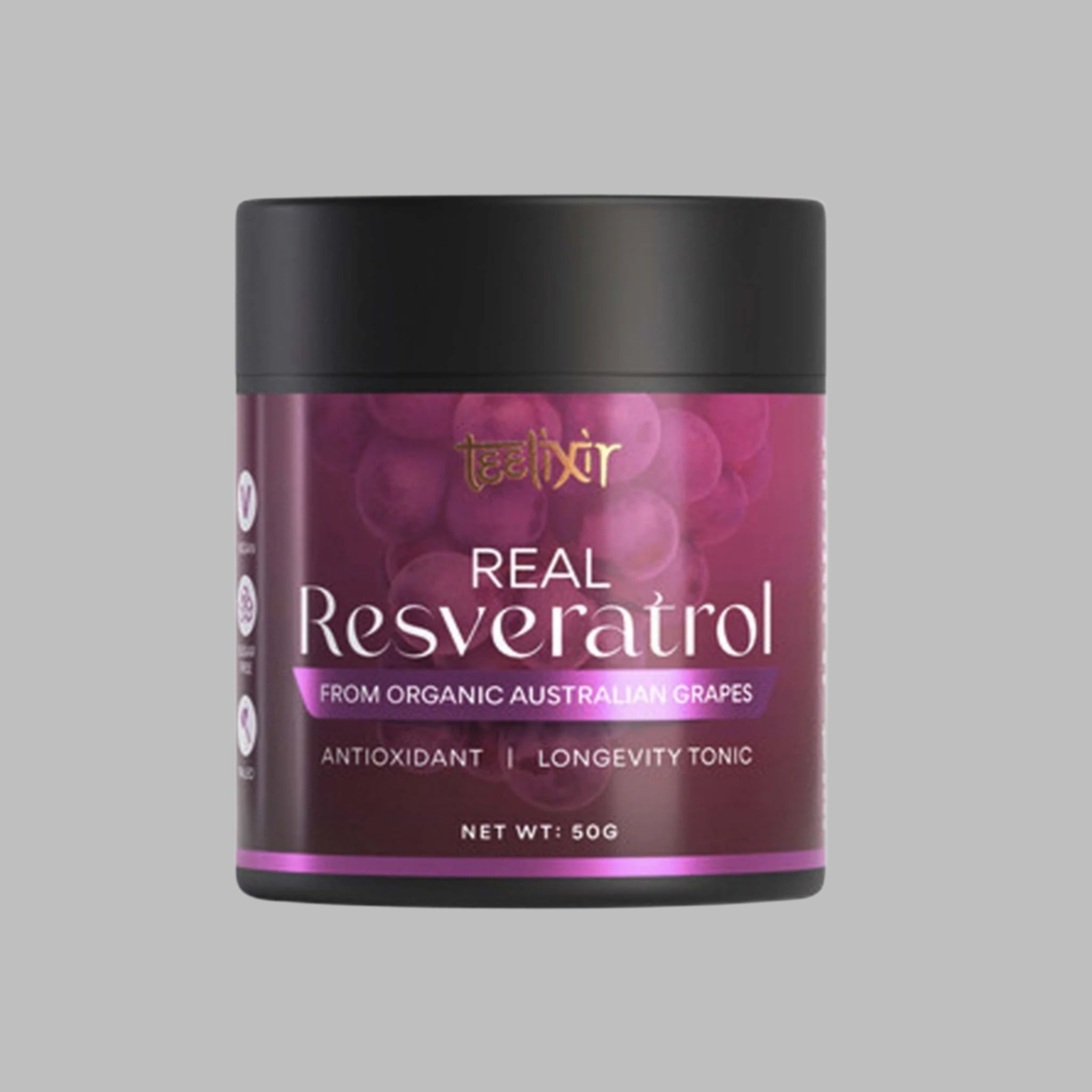 Teelixir Real Resveratrol From Organic Australian Grapes 50g - Alkaline World
