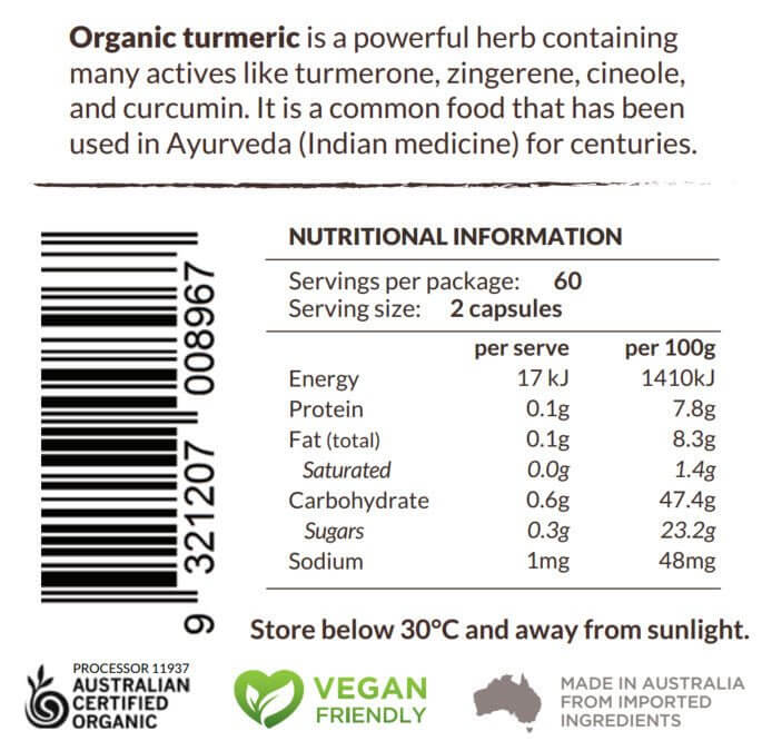 Therapeia Organic Turmeric X – With Curcumin, Frankincense & White Willow 120 caps - Alkaline World