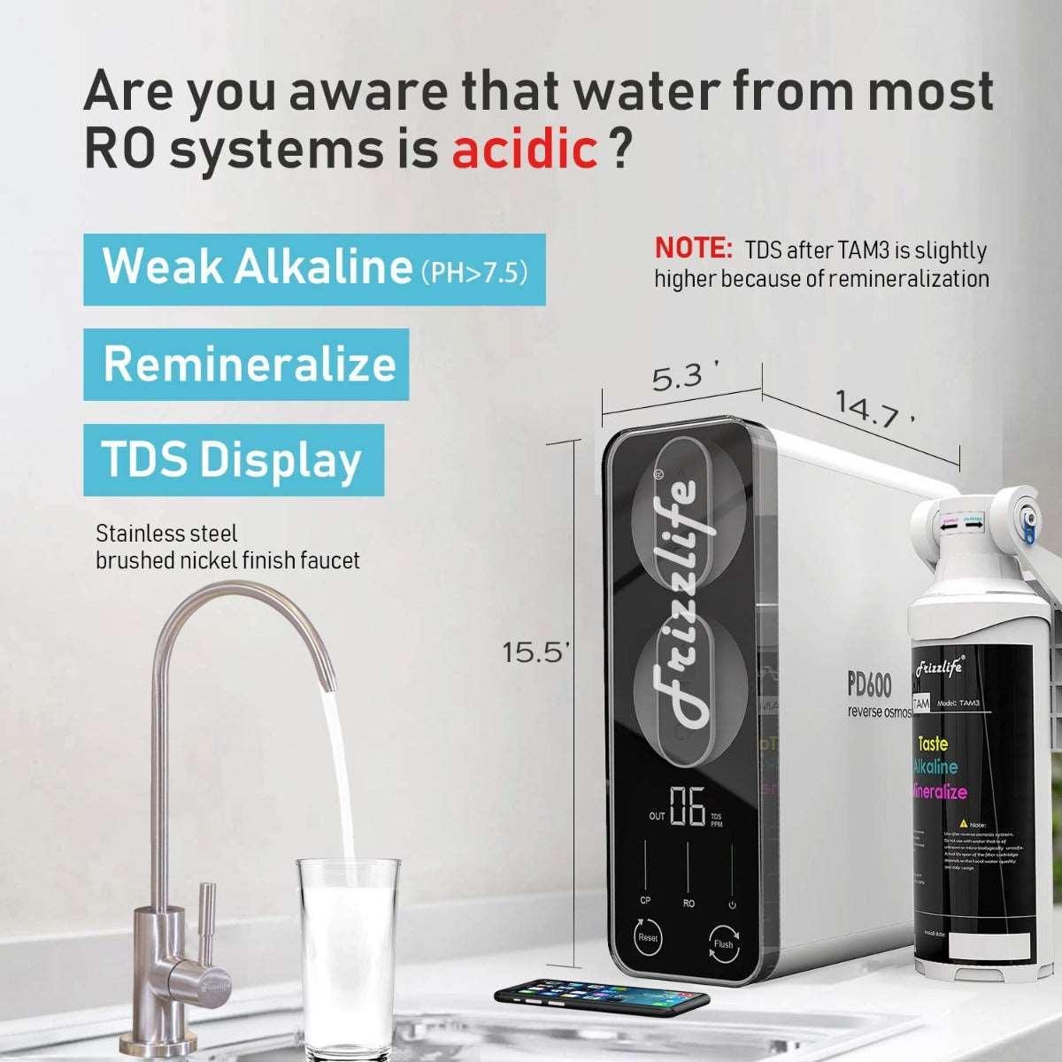 FrizzLife PD600 Reverse Osmosis Alkaline Water Filtration System - Alkaline World