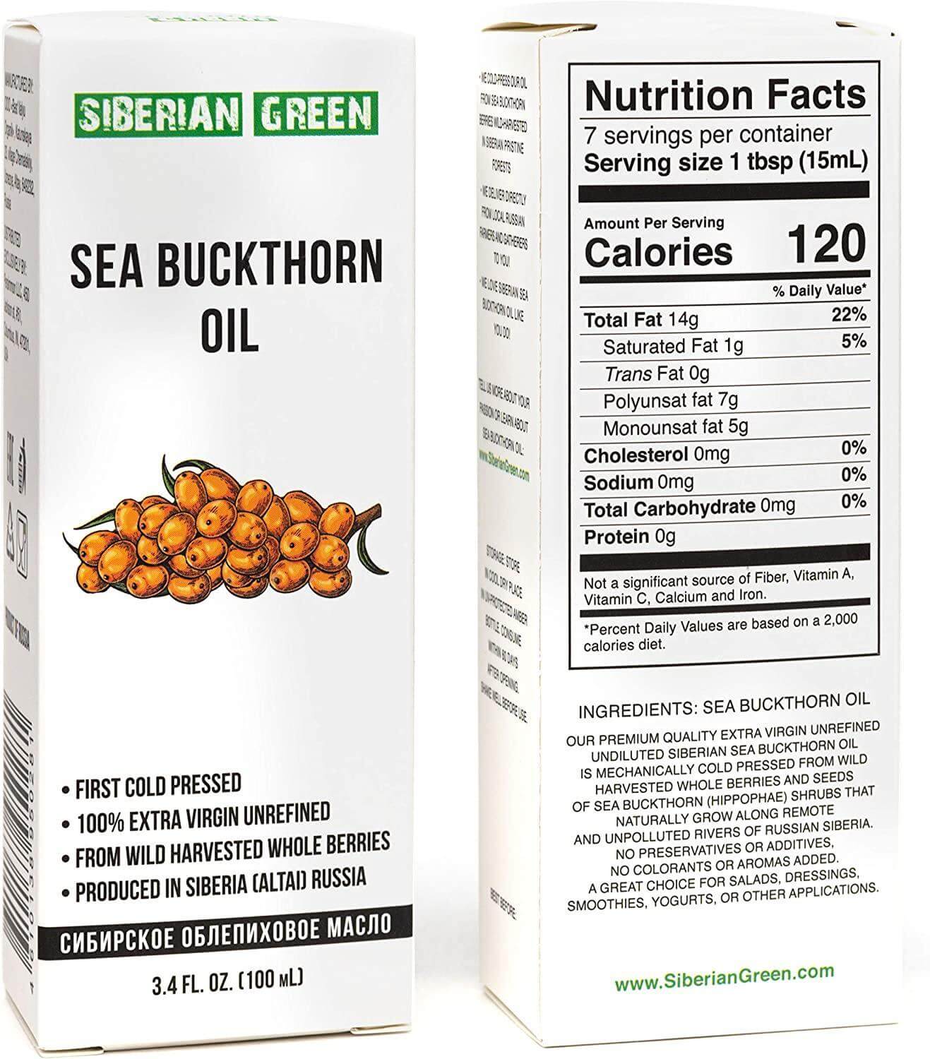 Siberian Green Siberian Sea Buckthorn Oil 100ml - Alkaline World