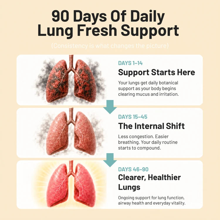 Vesuvio Lung Detox Fresh Blend in 200g jar, herbal supplement for lung health with natural detox ingredients.