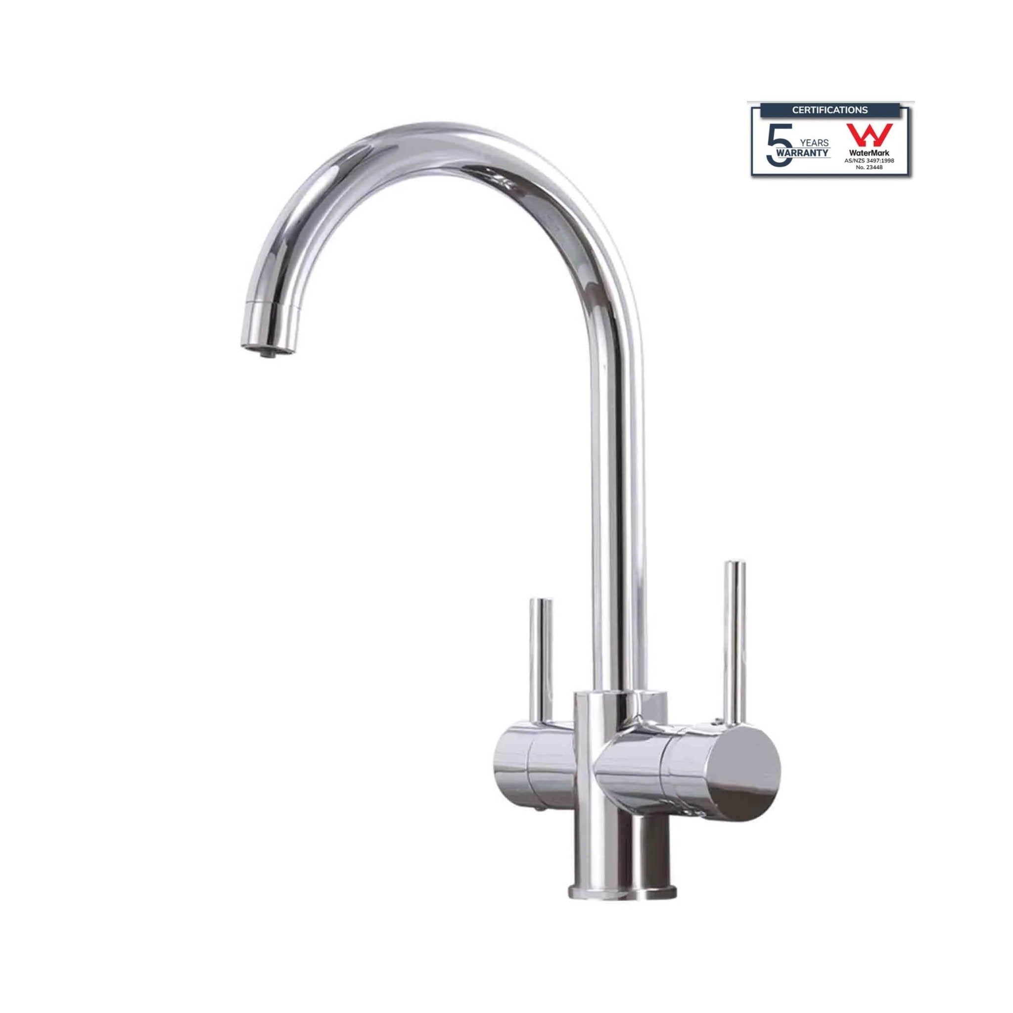 3 Way Mixer Tap Chrome Umbrella Style 360 Rotation - Alkaline World