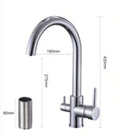 3 Way Mixer Tap Chrome Umbrella Style 360 Rotation - Alkaline World