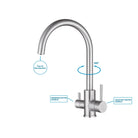 3 Way Mixer Tap Gunmetal Umbrella Style 360 Rotation - Alkaline World