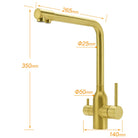 3 way mixer tap Luxury Style Gold - Alkaline World