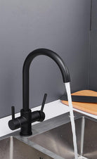 3 Way Mixer Tap Matte Black Umbrella Style 360 Rotation - Alkaline World