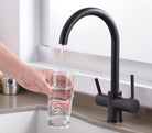 3 Way Mixer Tap Matte Black Umbrella Style 360 Rotation - Alkaline World