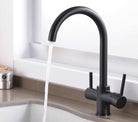 3 Way Mixer Tap Matte Black Umbrella Style 360 Rotation - Alkaline World