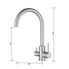 3 Way Mixer Tap Nickel Umbrella Style 360 Rotation - Alkaline World