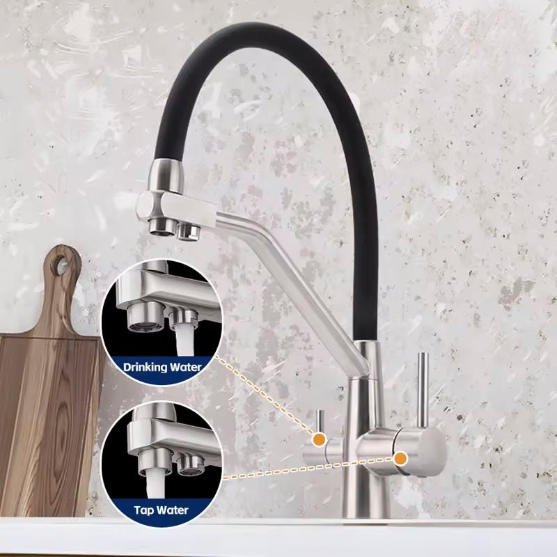 3 Way Mixer Tap Pull Out Rubber Style - Alkaline World