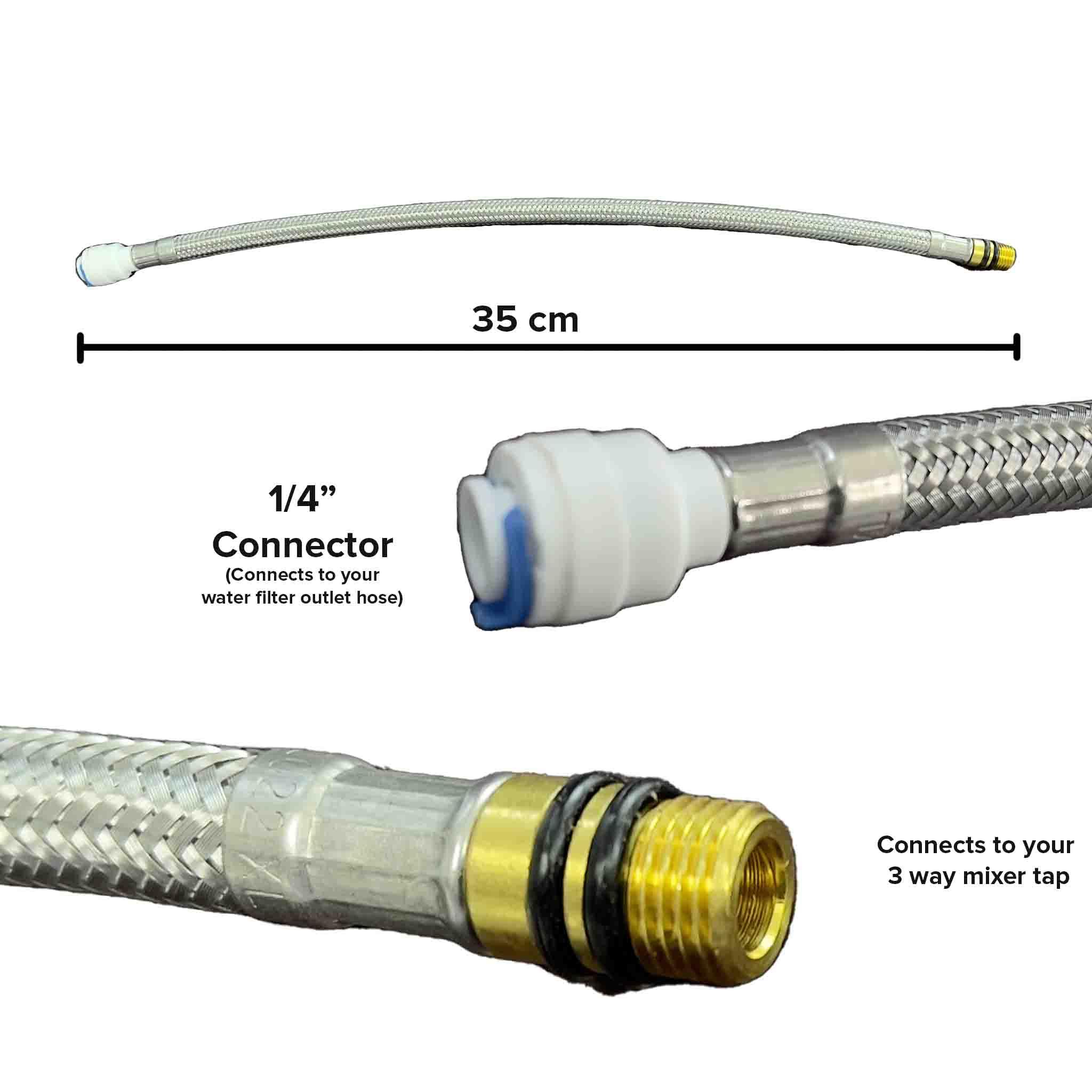 3 way mixer tap to filter connector hose - Alkaline World