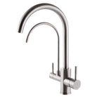 3 Way Mixer Tap with Dual Spout Chrome - Alkaline World