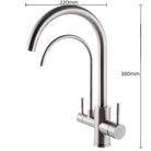 3 Way Mixer Tap with Dual Spout Chrome - Alkaline World