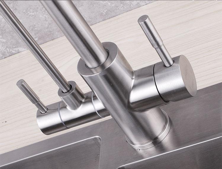 3 Way Mixer Tap with Dual Spout Chrome - Alkaline World