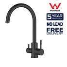 3 Way Mixer Tap Matte Black Umbrella Style 360 Rotation